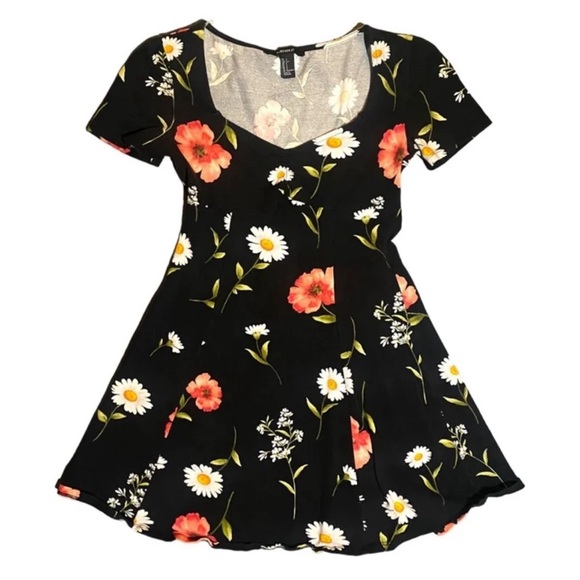 Forever 21 Dresses & Skirts - Black and Red Floral Dress | XS